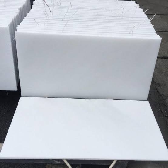 Bright Makrana White marble slabs arranged in a stone yard